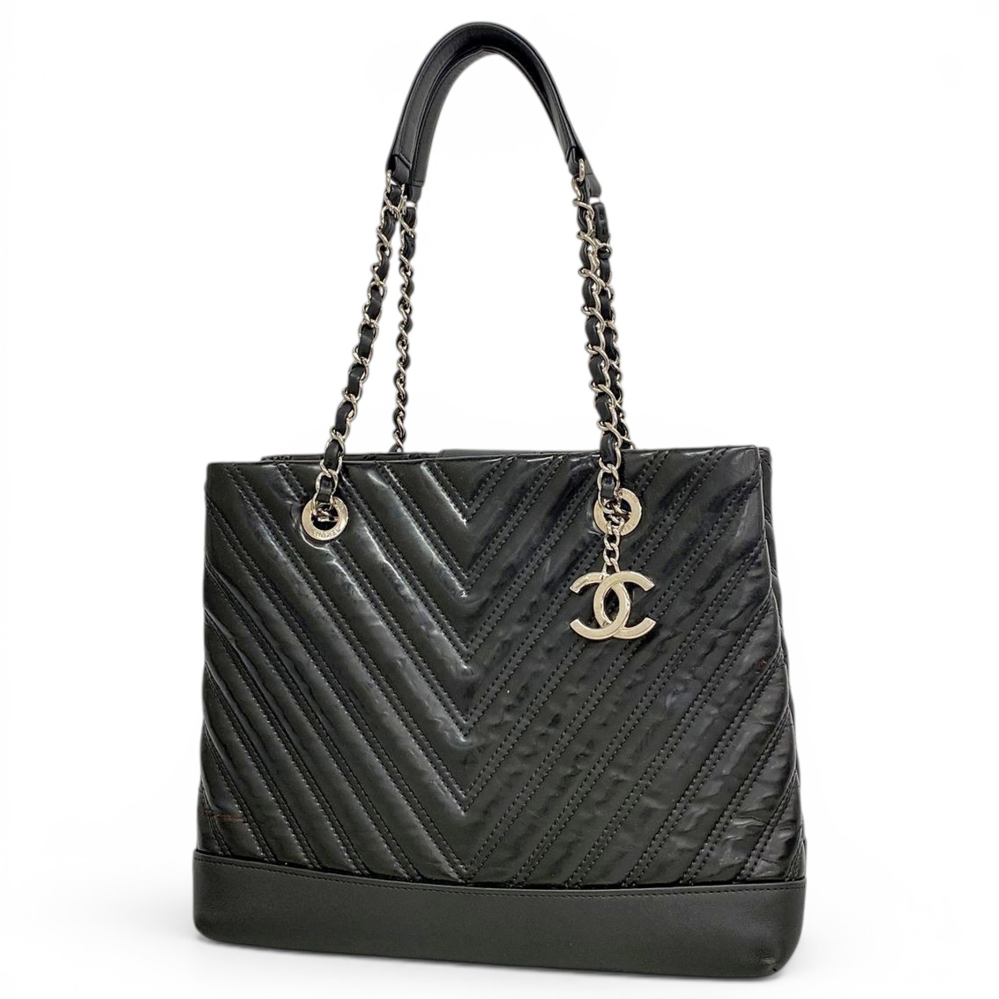 Patent leather tote