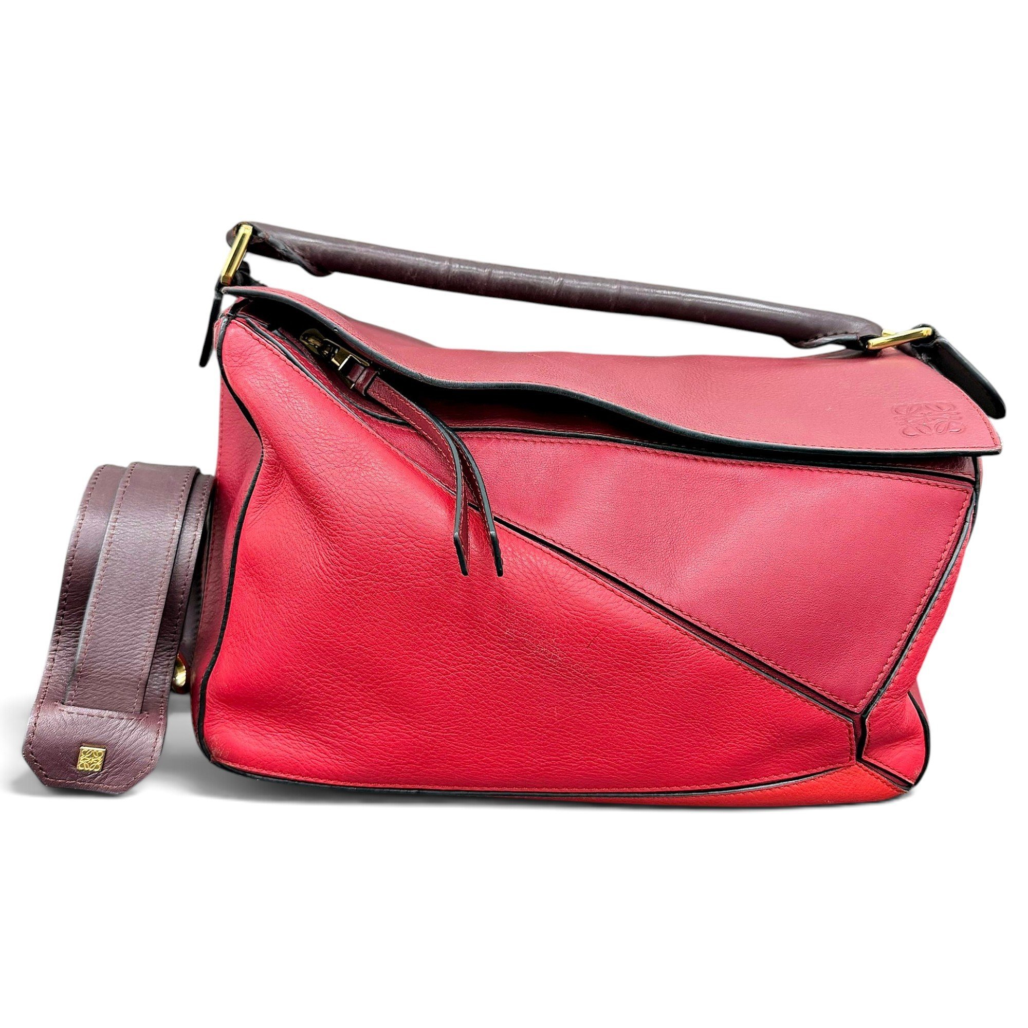 Puzzle leather handbag