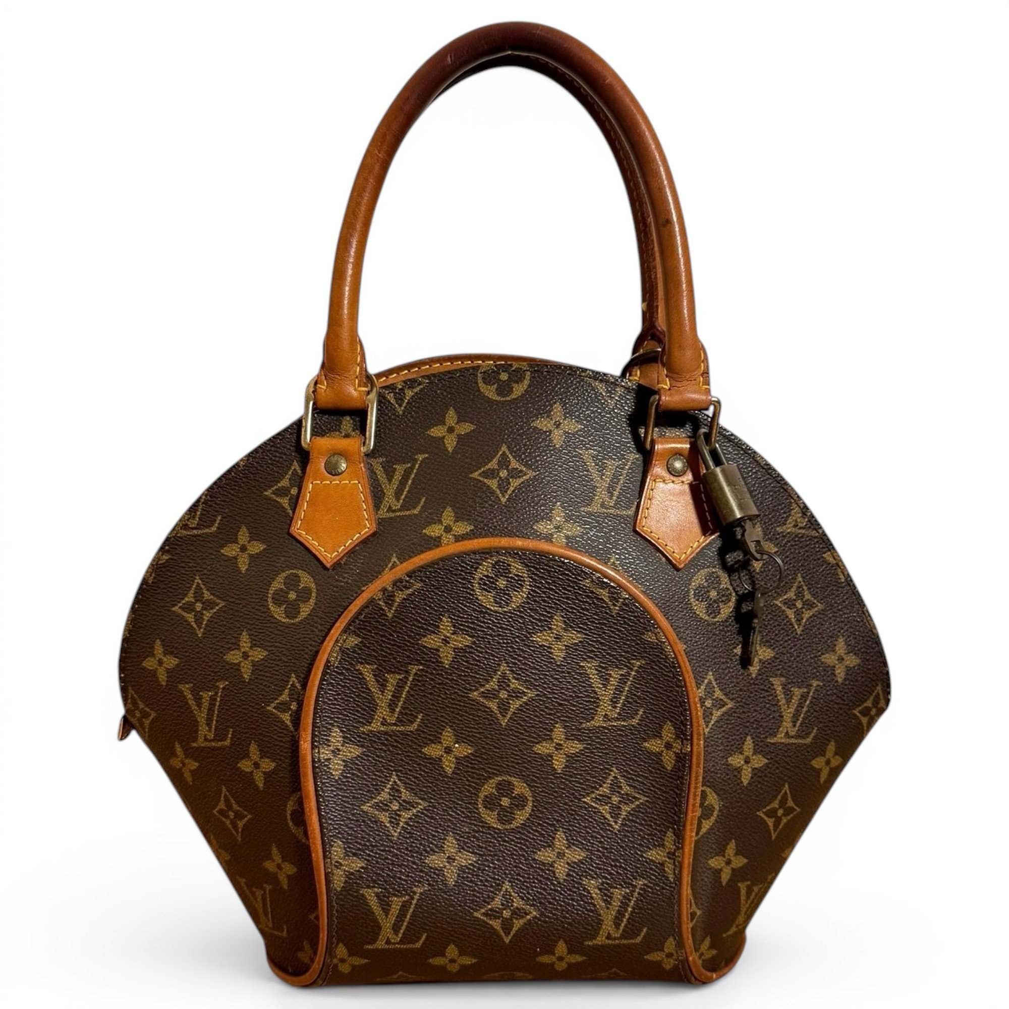 Ellipse leather handbag