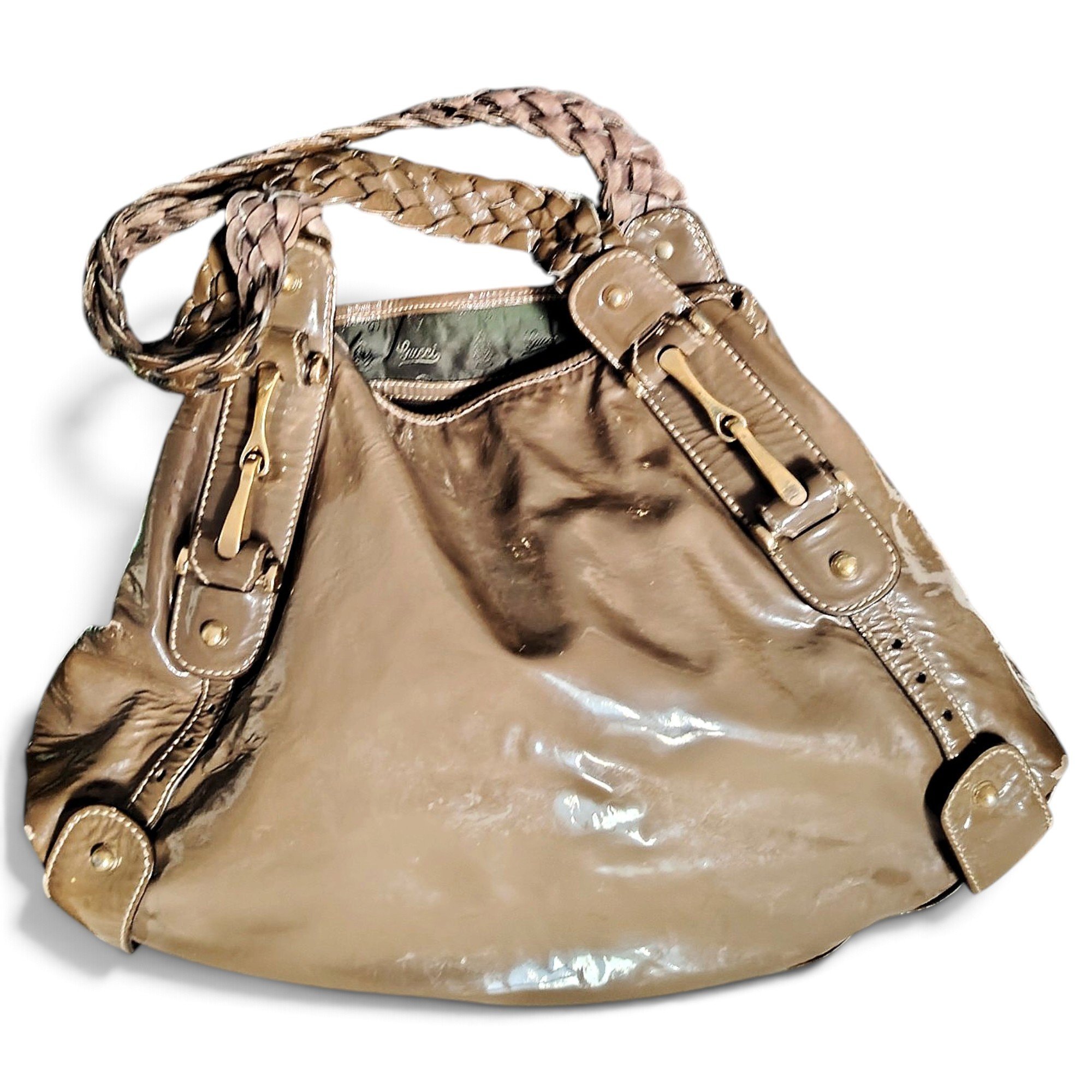 Pelham patent leather handbag