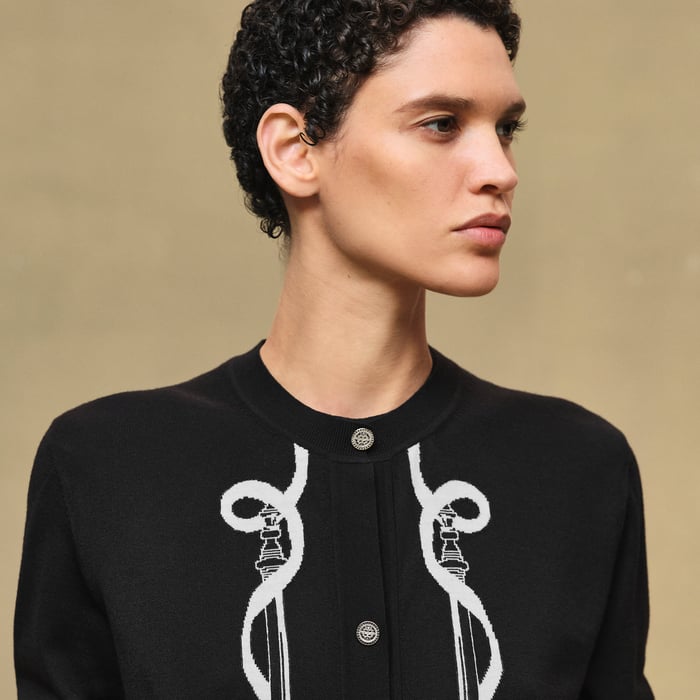 Noir "Ferronnerie" Long-sleeve Cardigan