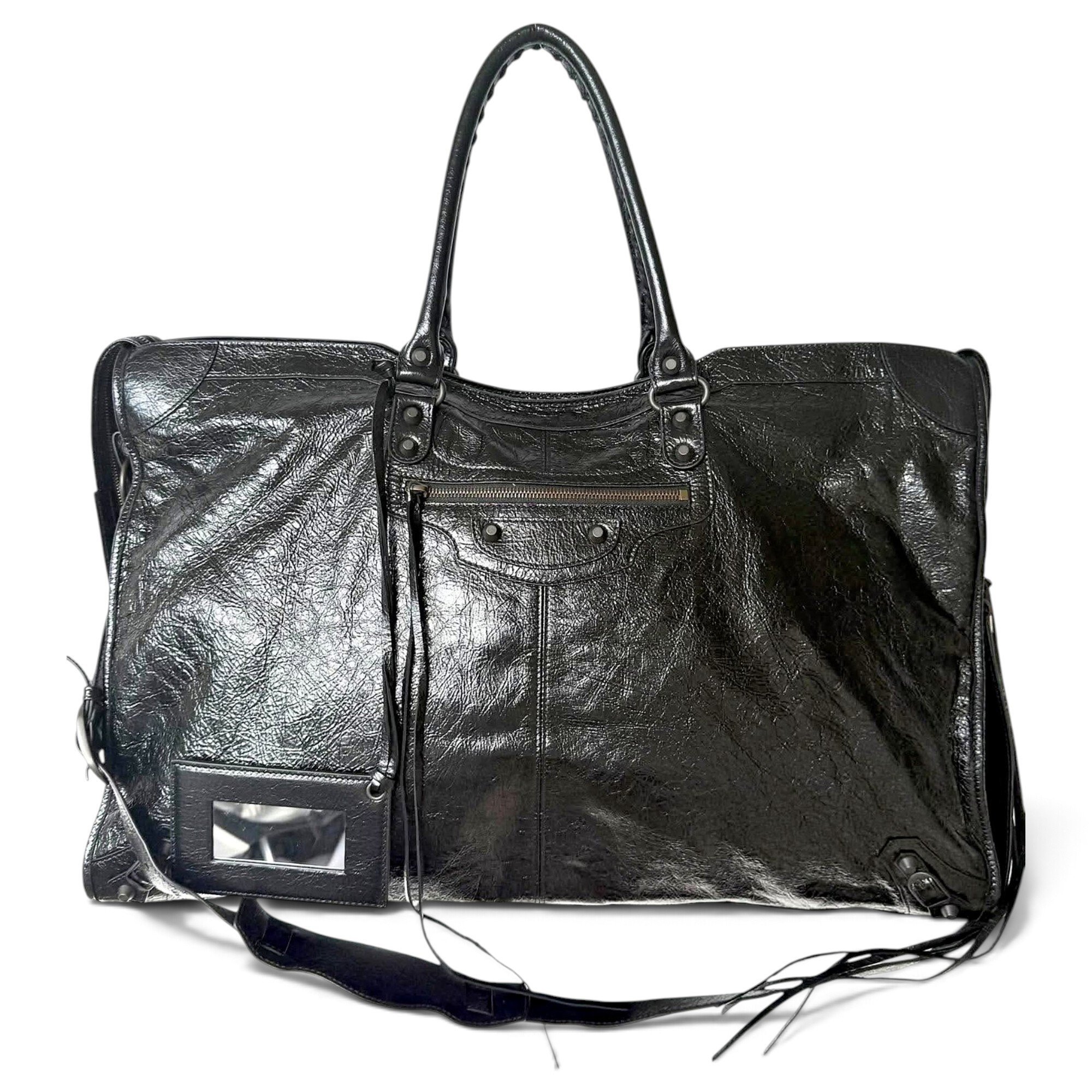 City leather handbag