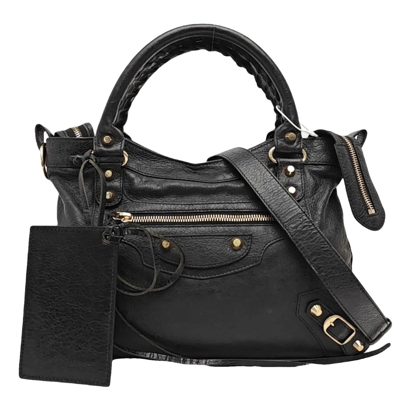 Town leather handbag