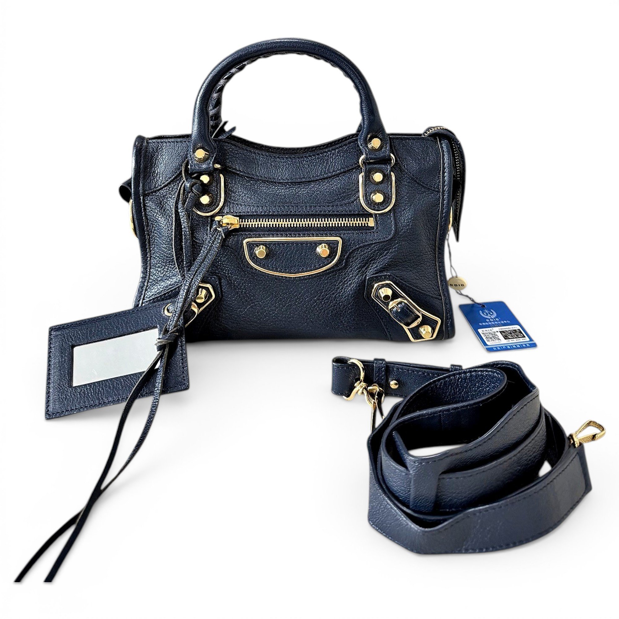 Classic Metalic leather handbag