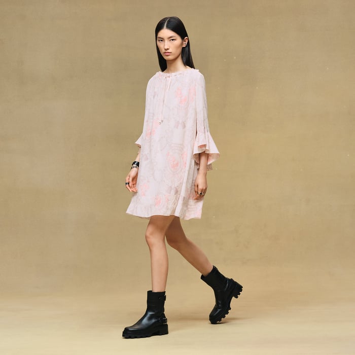 Rose Opaline "Aux Champs Remix" Flared Short Dress