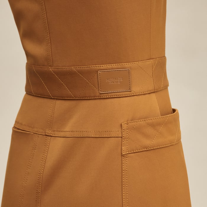 Marron Ocre Wraparound Dress