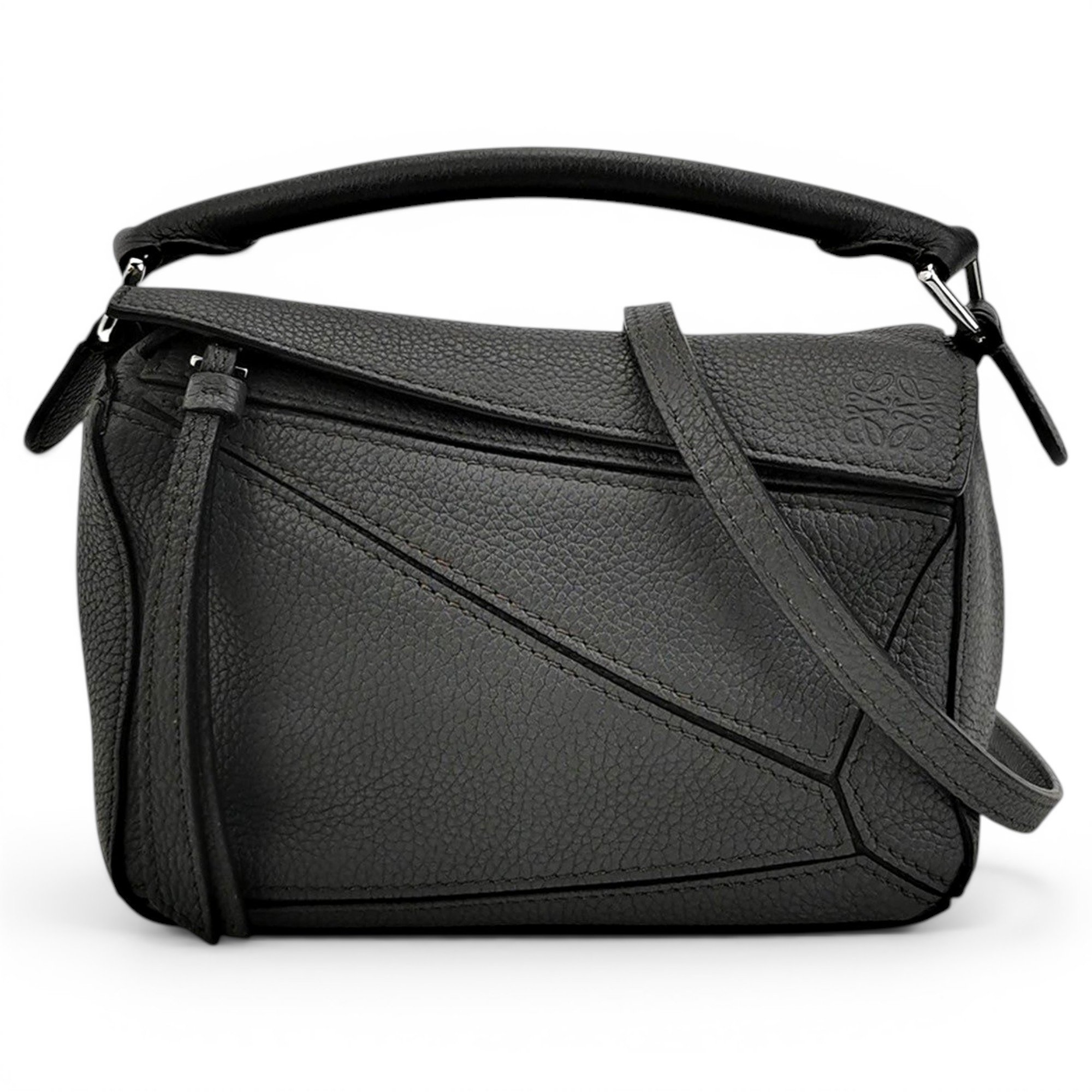Puzzle leather handbag