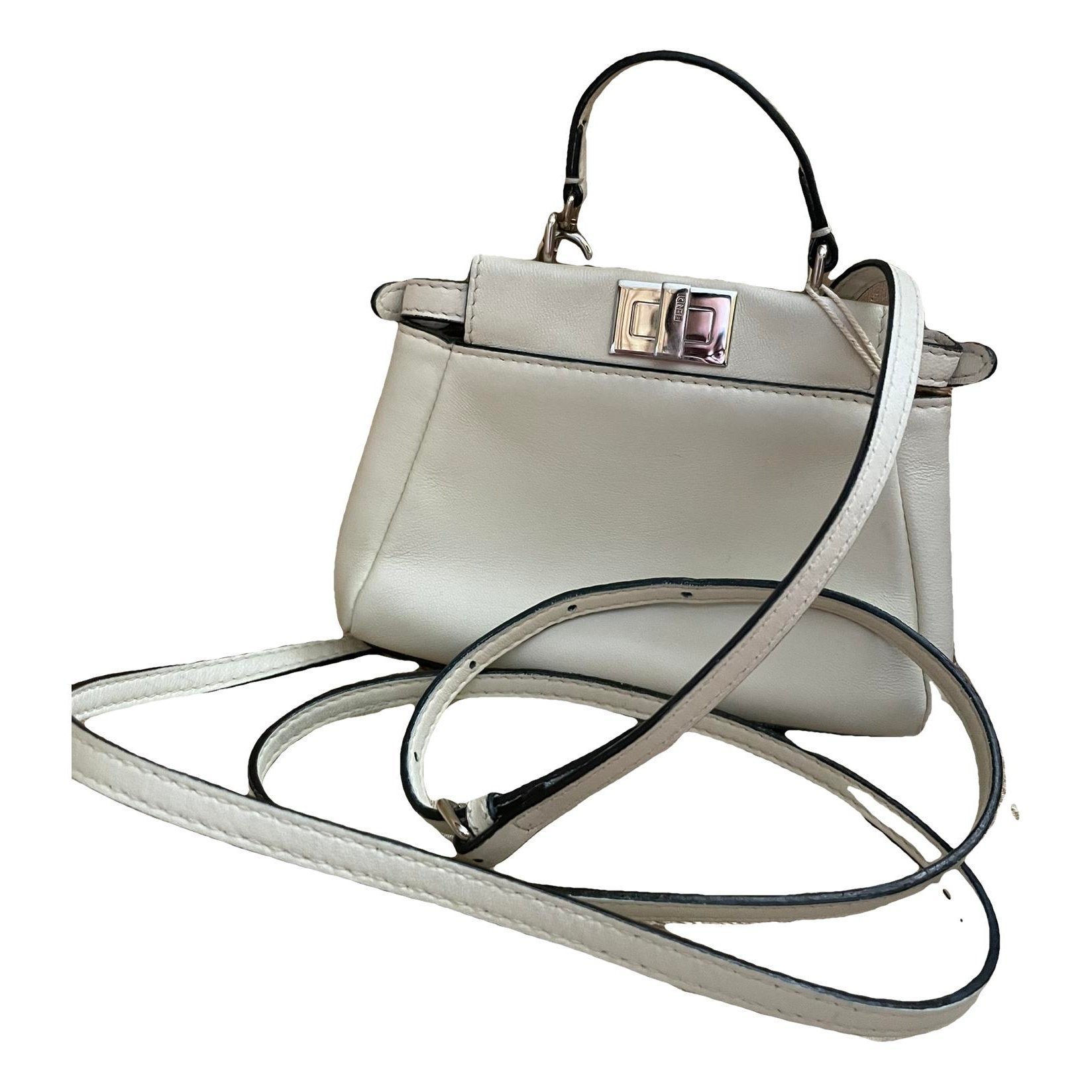 Peekaboo leather clutch bag