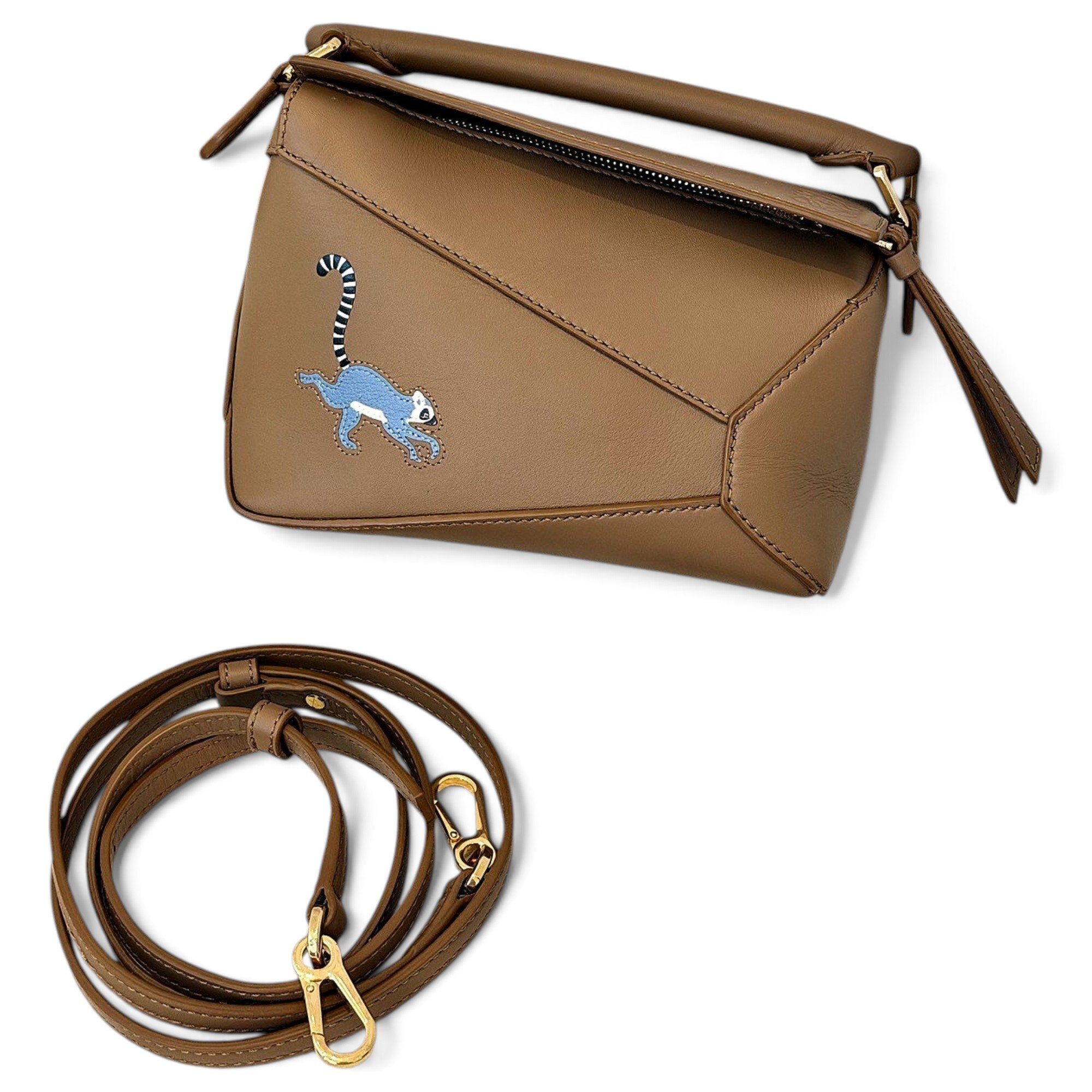 Puzzle leather handbag