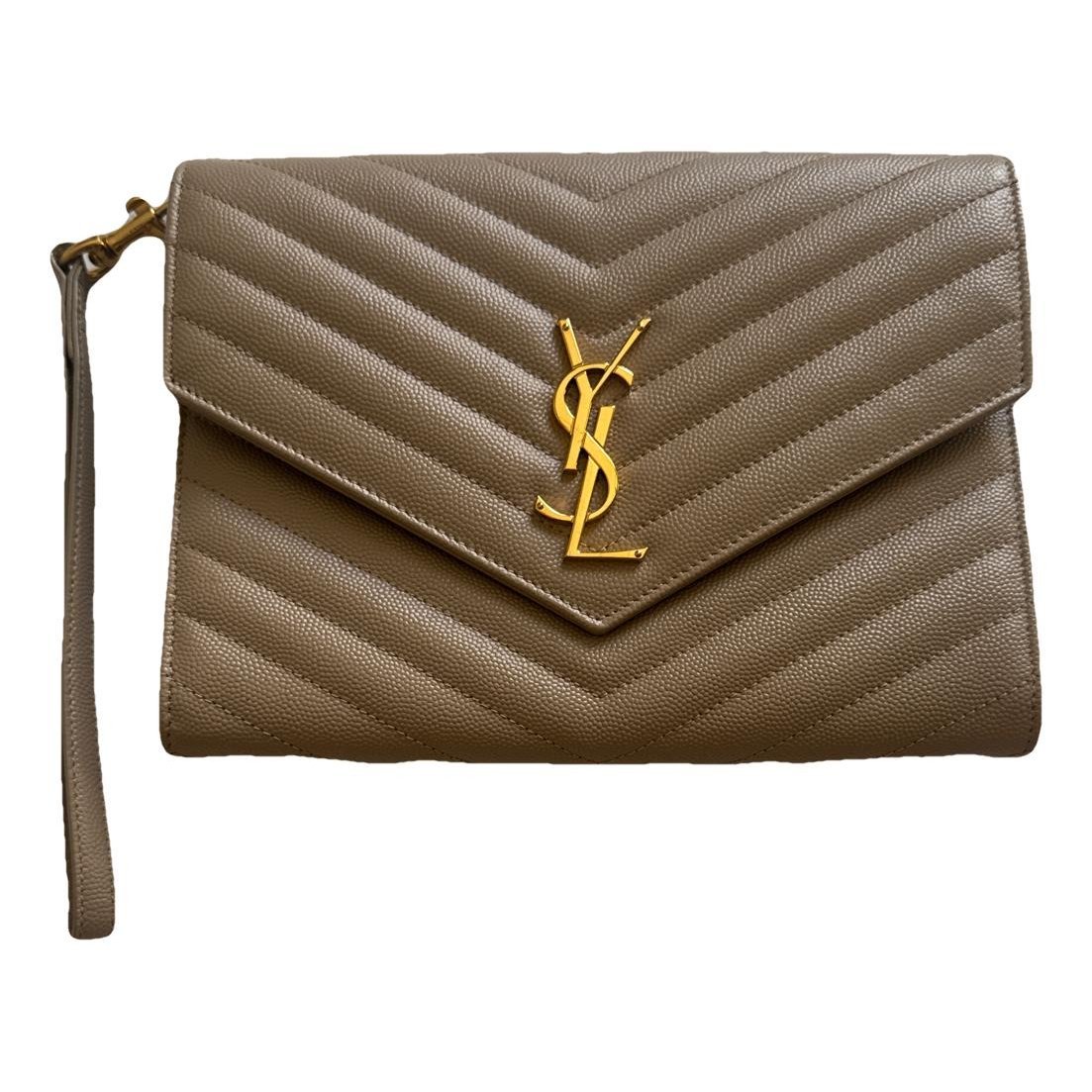 Leather clutch bag