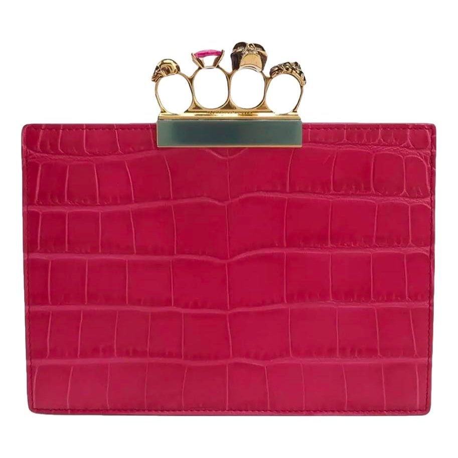 Alexander McQueen Knuckle leather clutch bag