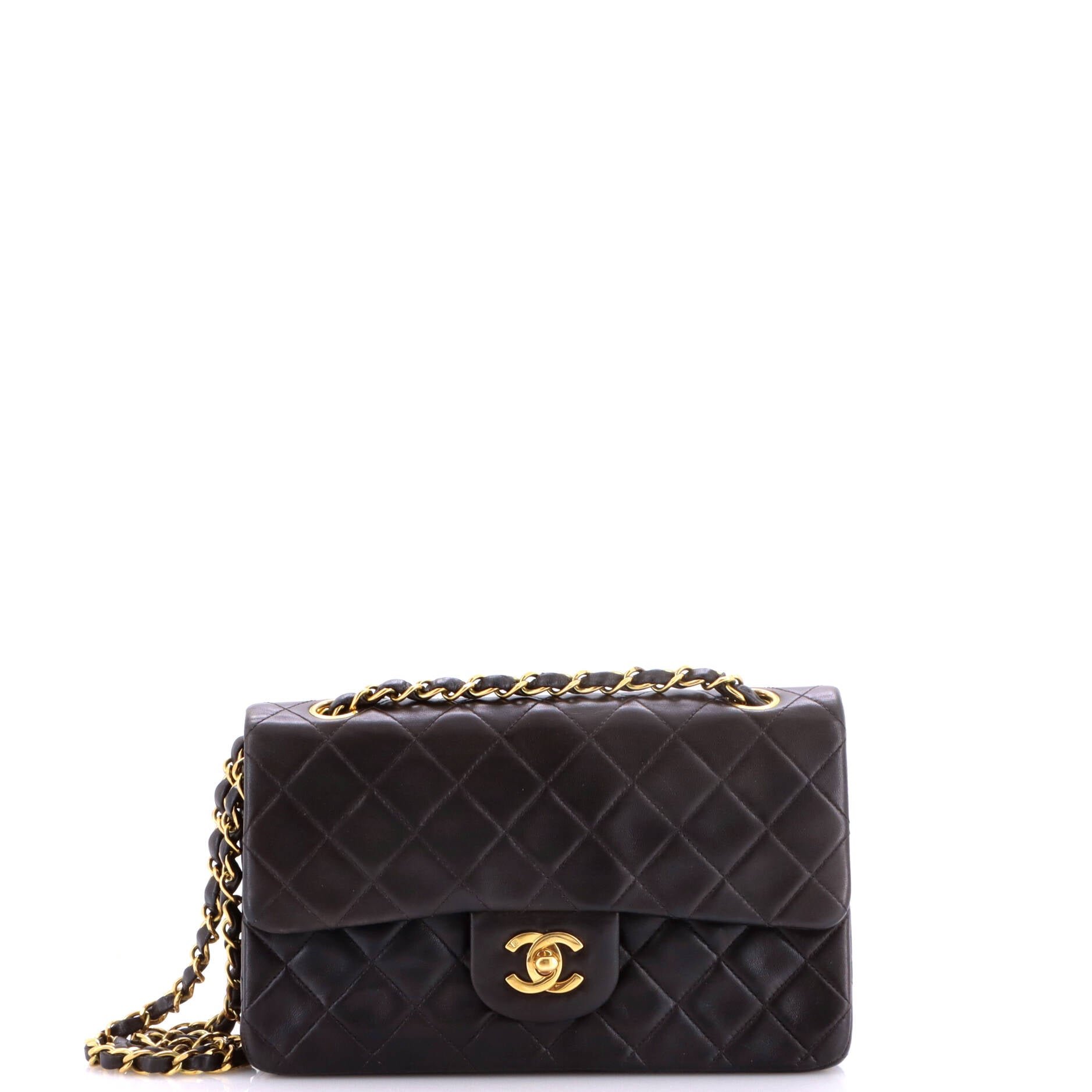 Vintage Classic Double Flap Bag Quilted Lambskin Small