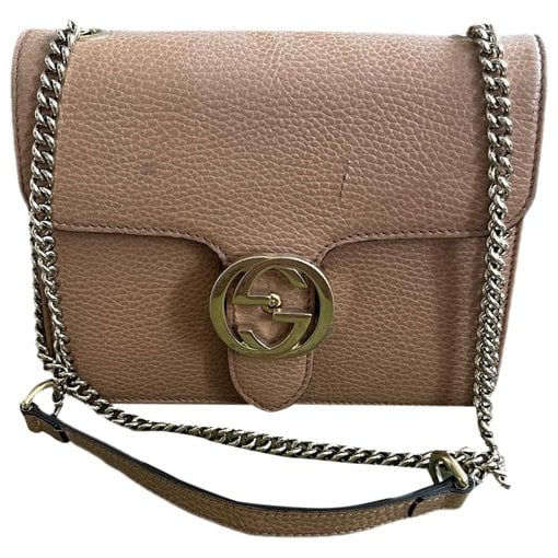 Interlocking leather handbag