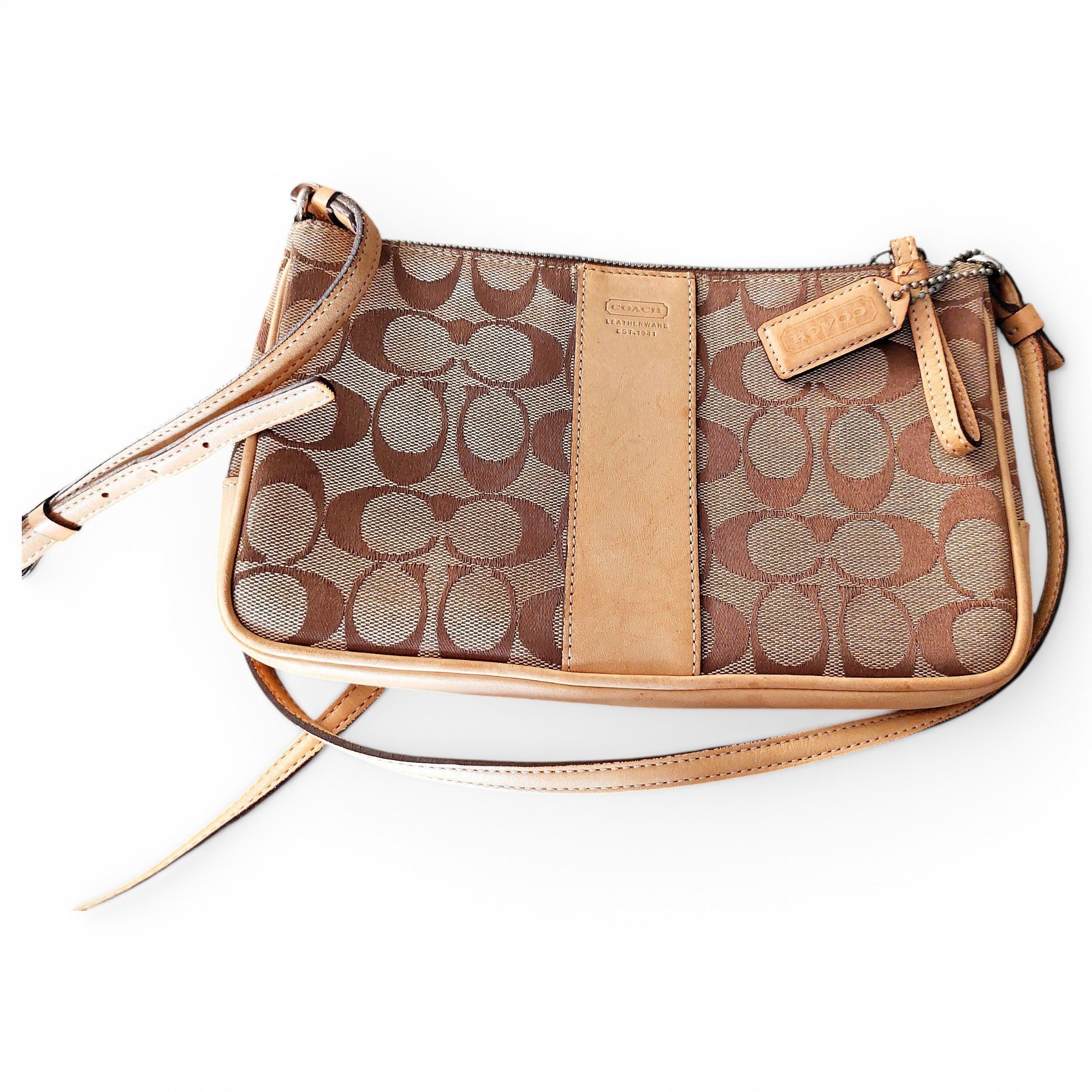 Canvas Courier Crossbody leather handbag