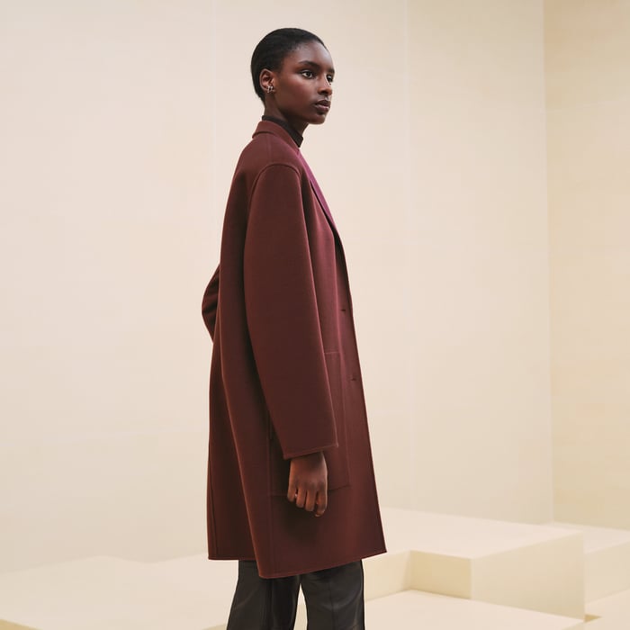 Marron Auburn Supple Cashmere Coat