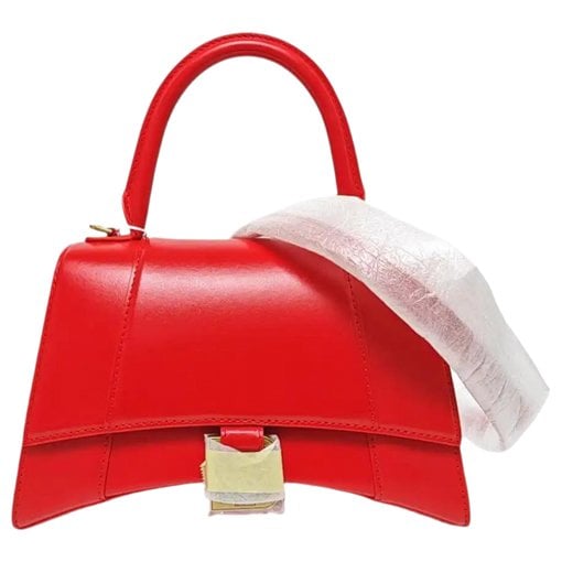 Hourglass leather handbag
