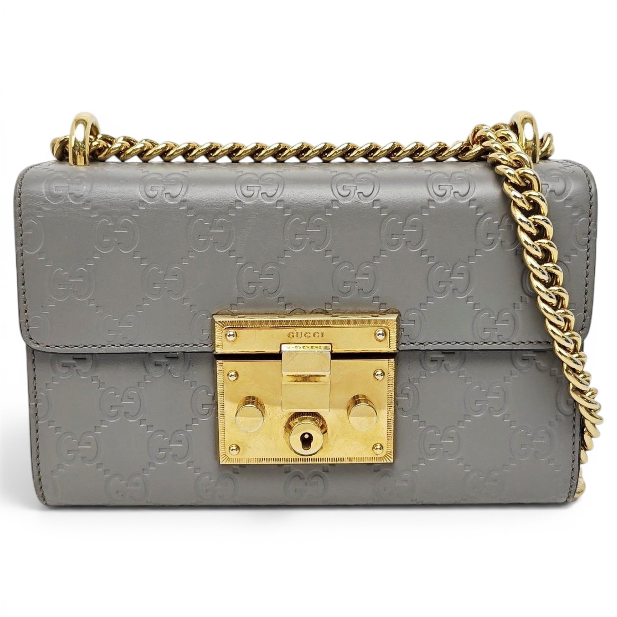 Padlock leather handbag