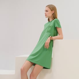 Embroidered pocket dress