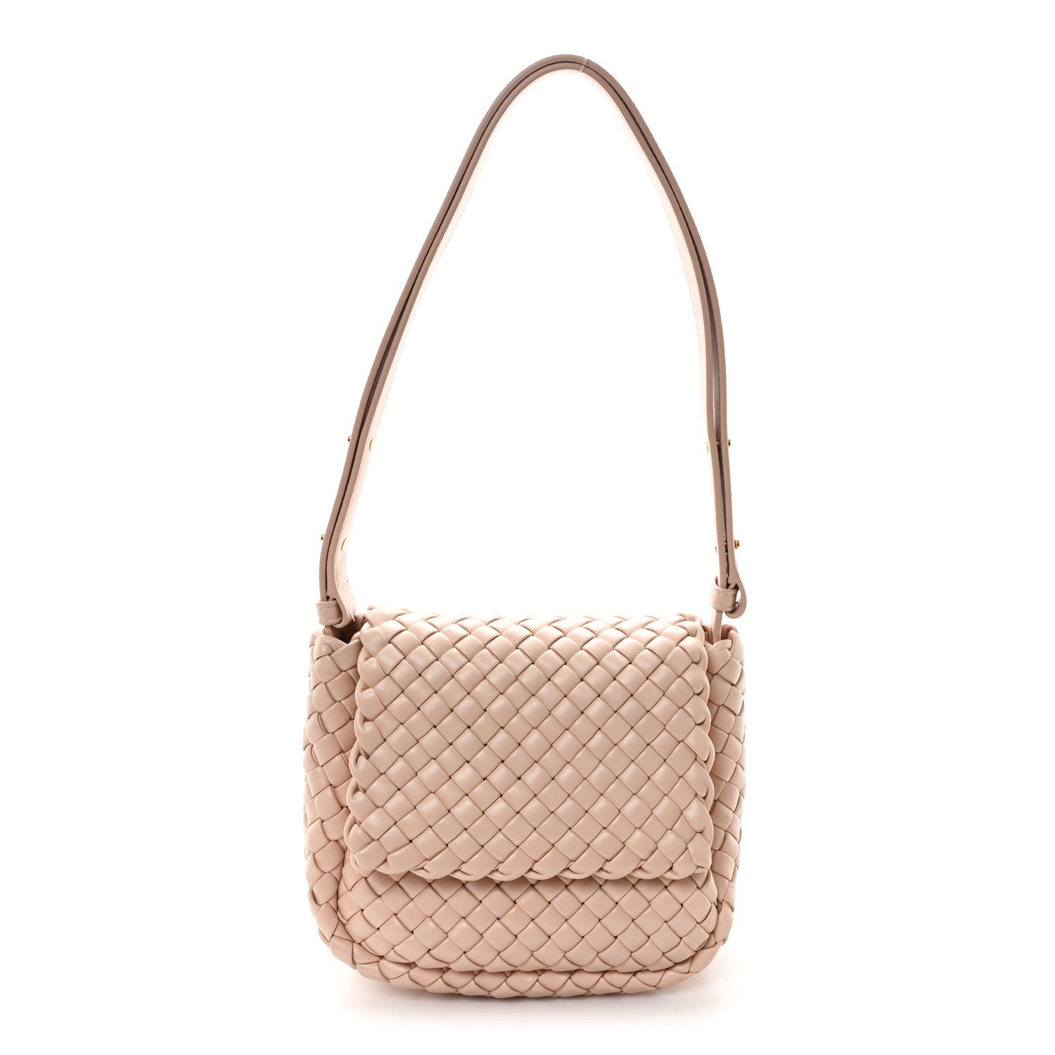 Bottega Veneta Nappa Intreccio Mini Cobble Shoulder Bag Lotus