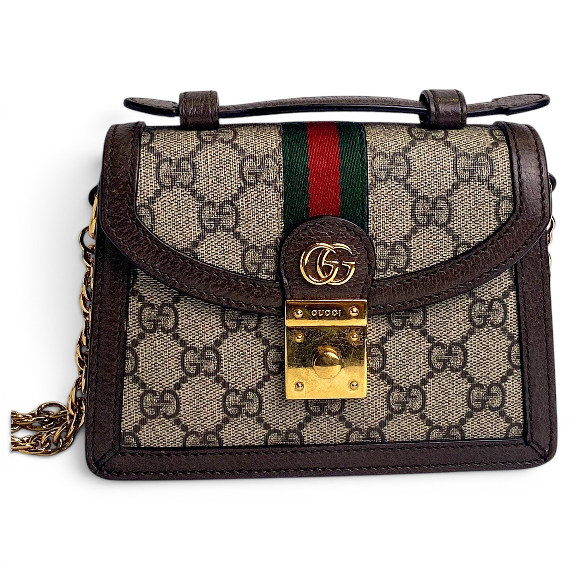 Ophidia Flap Top Handle leather handbag