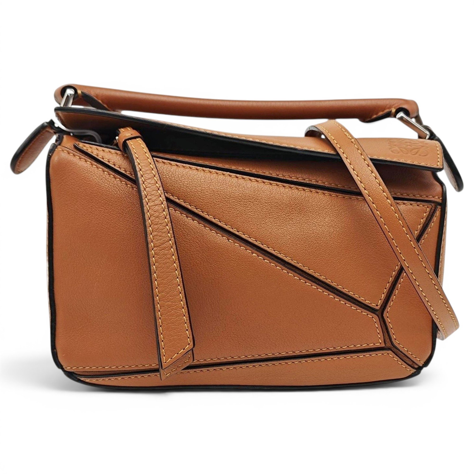 Puzzle leather handbag