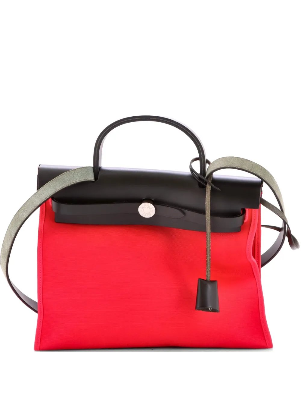 Herbag Zip Leather and Toile 31 shoulder bag