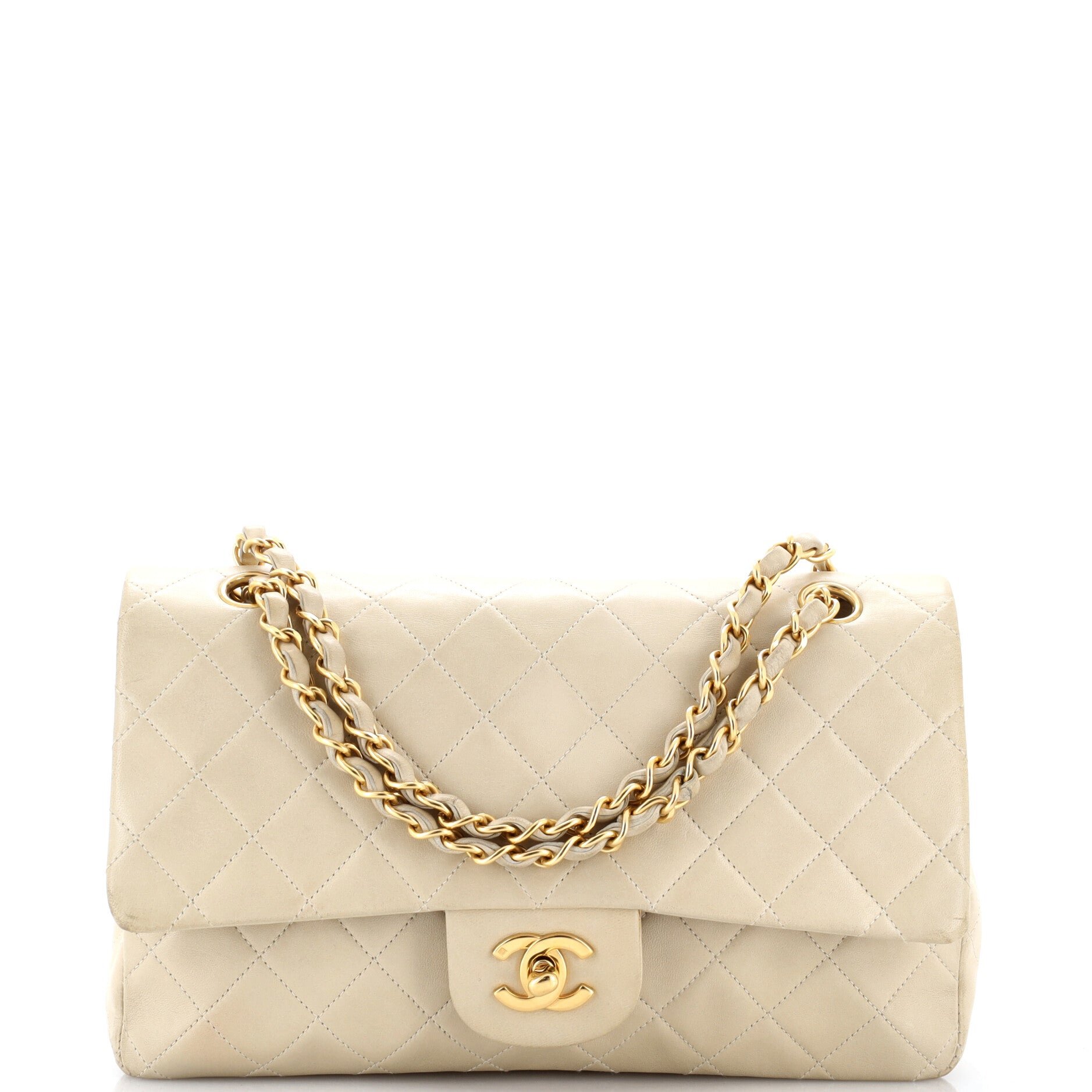Vintage Classic Double Flap Bag Quilted Lambskin Medium