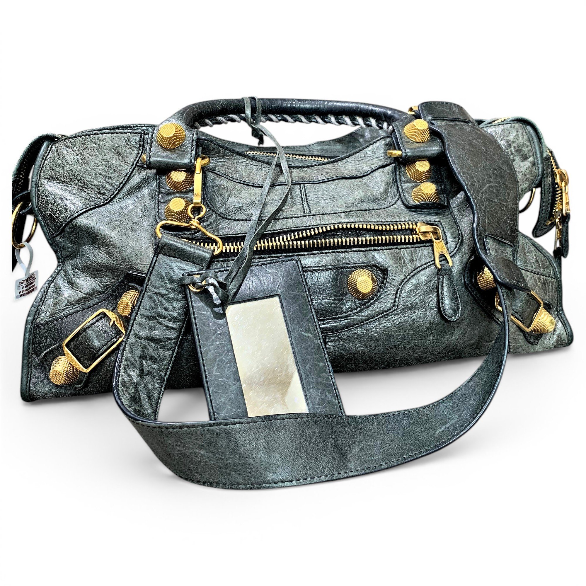 City leather handbag