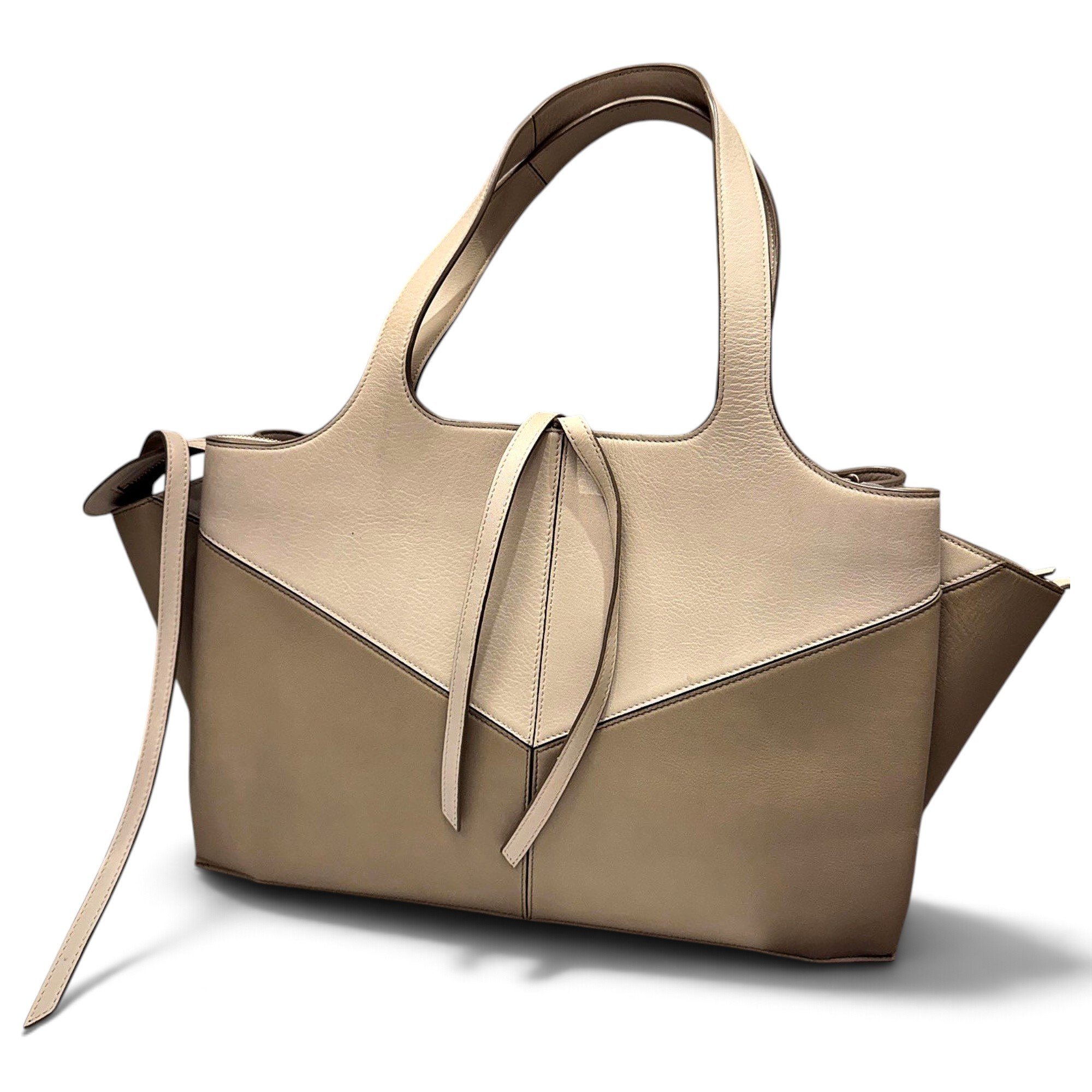 Tri-Fold leather tote
