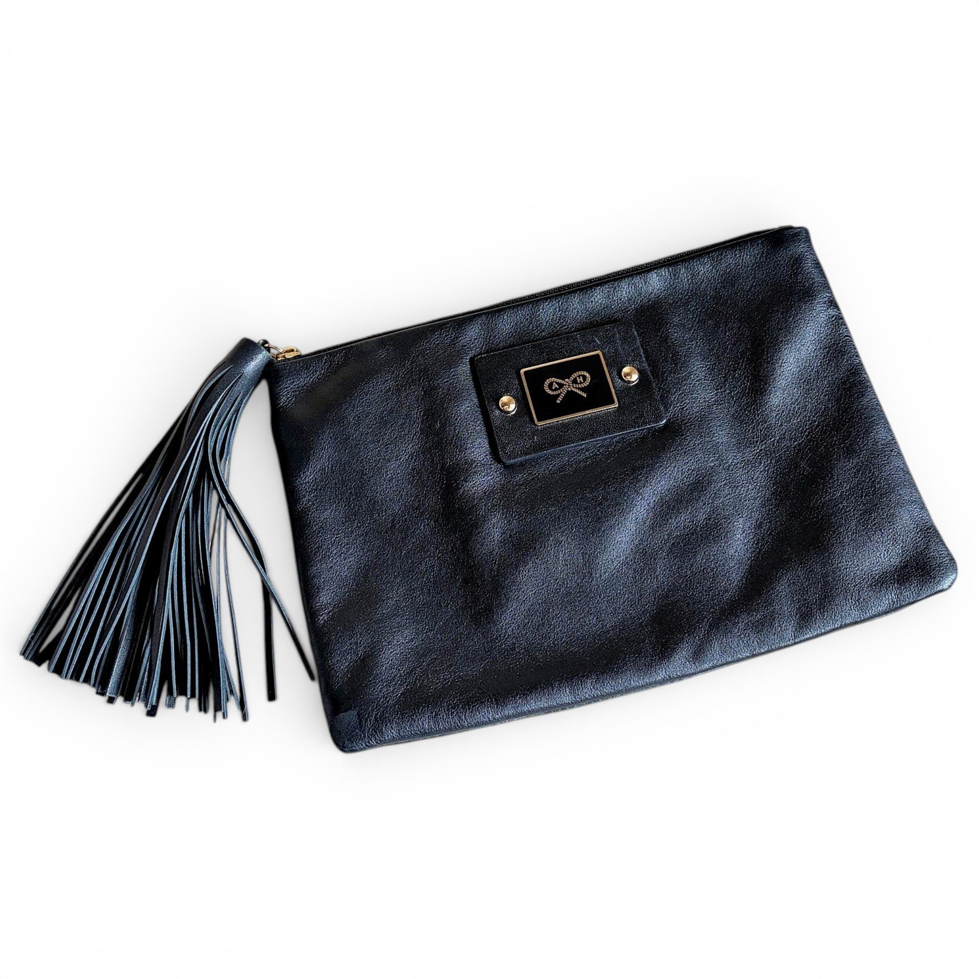 Leather clutch bag