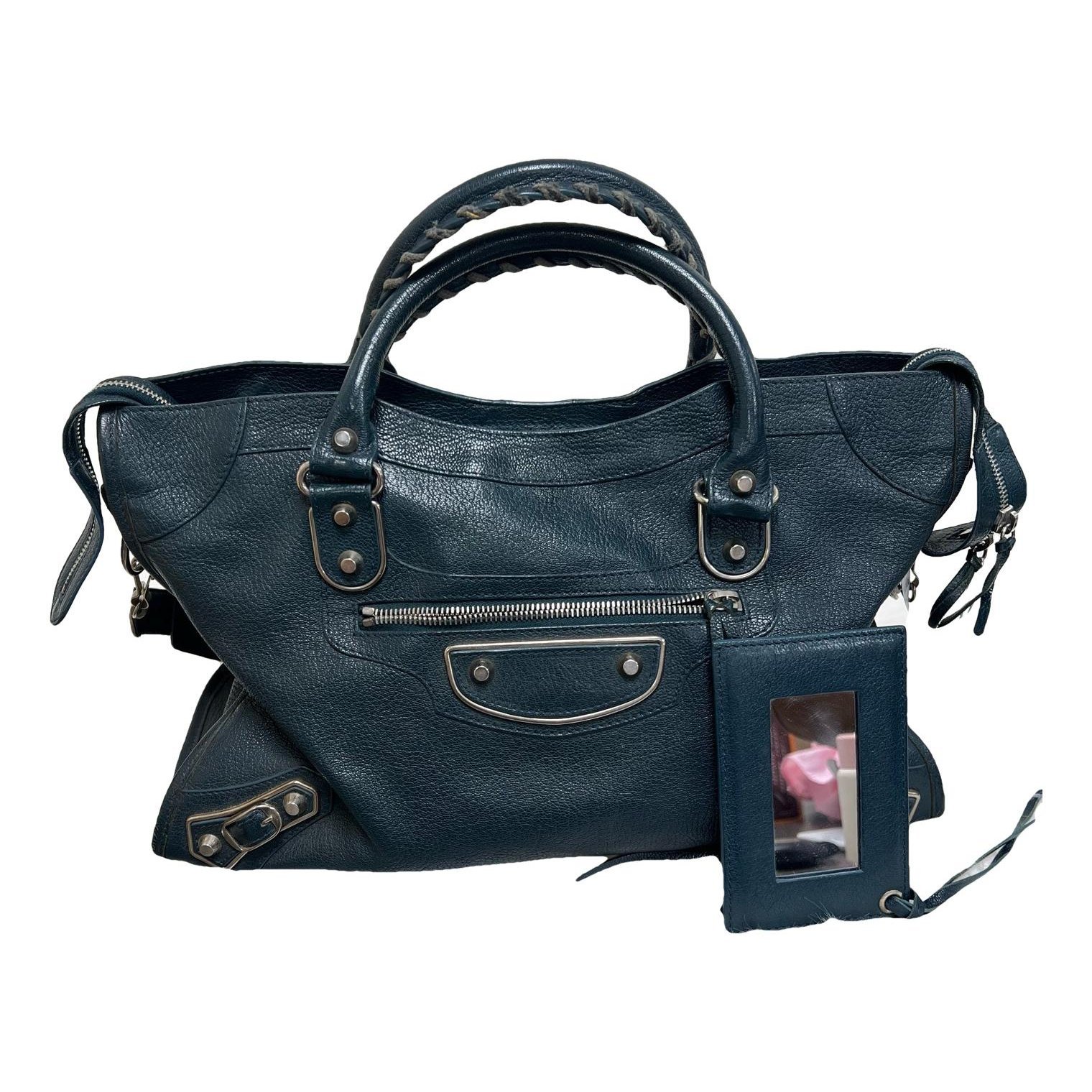 City leather handbag