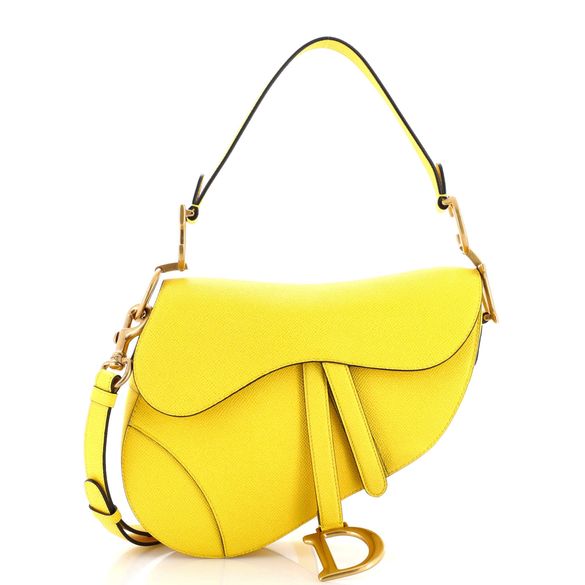 Dior Saddle Handbag with Strap Leather Medium