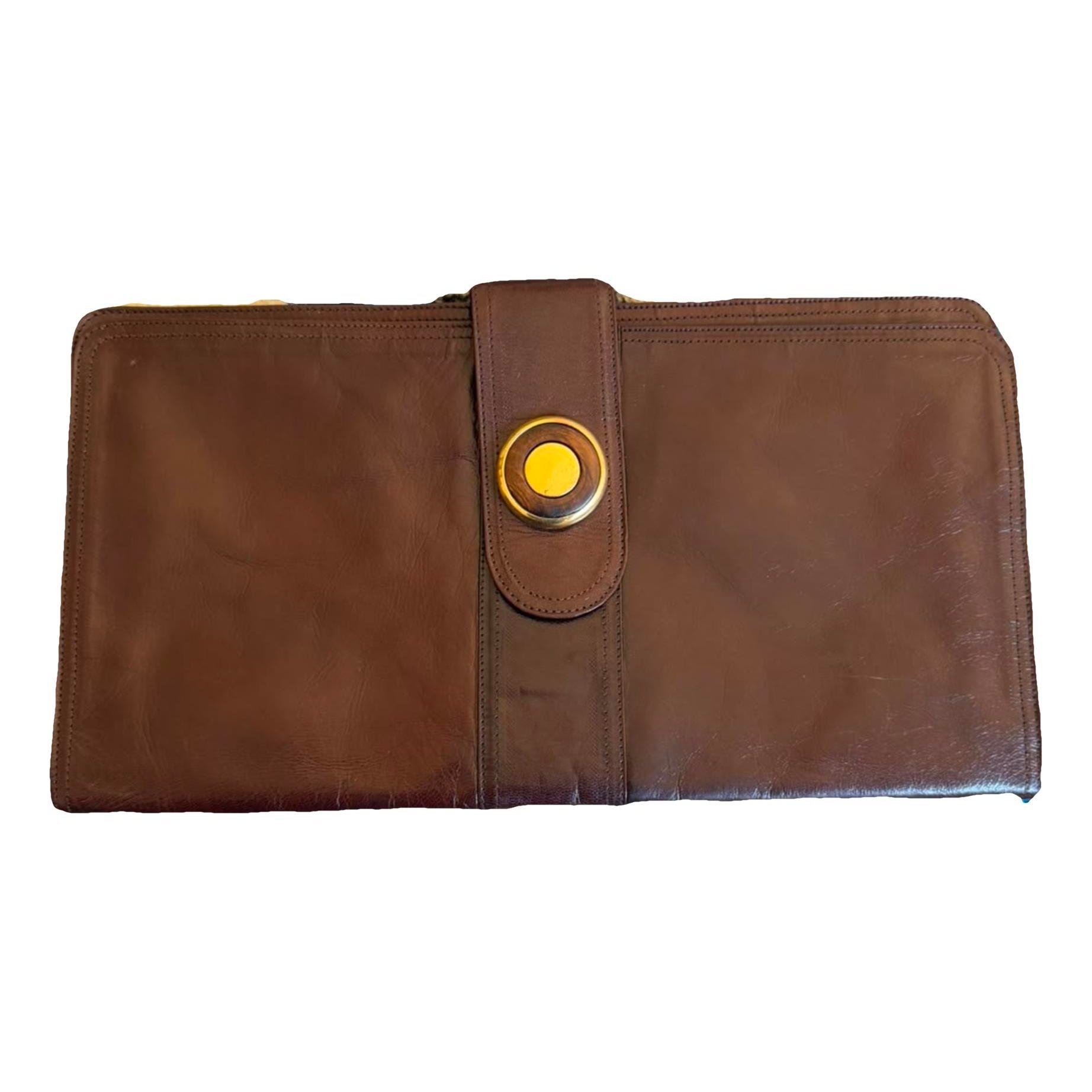 Leather clutch bag