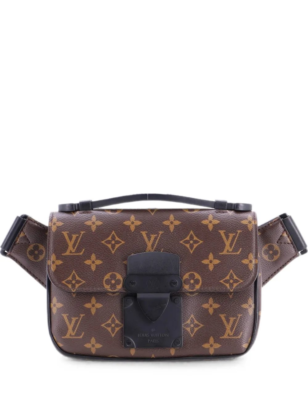 S Lock Sling Bag Macassar Monogram Canvas belt bag