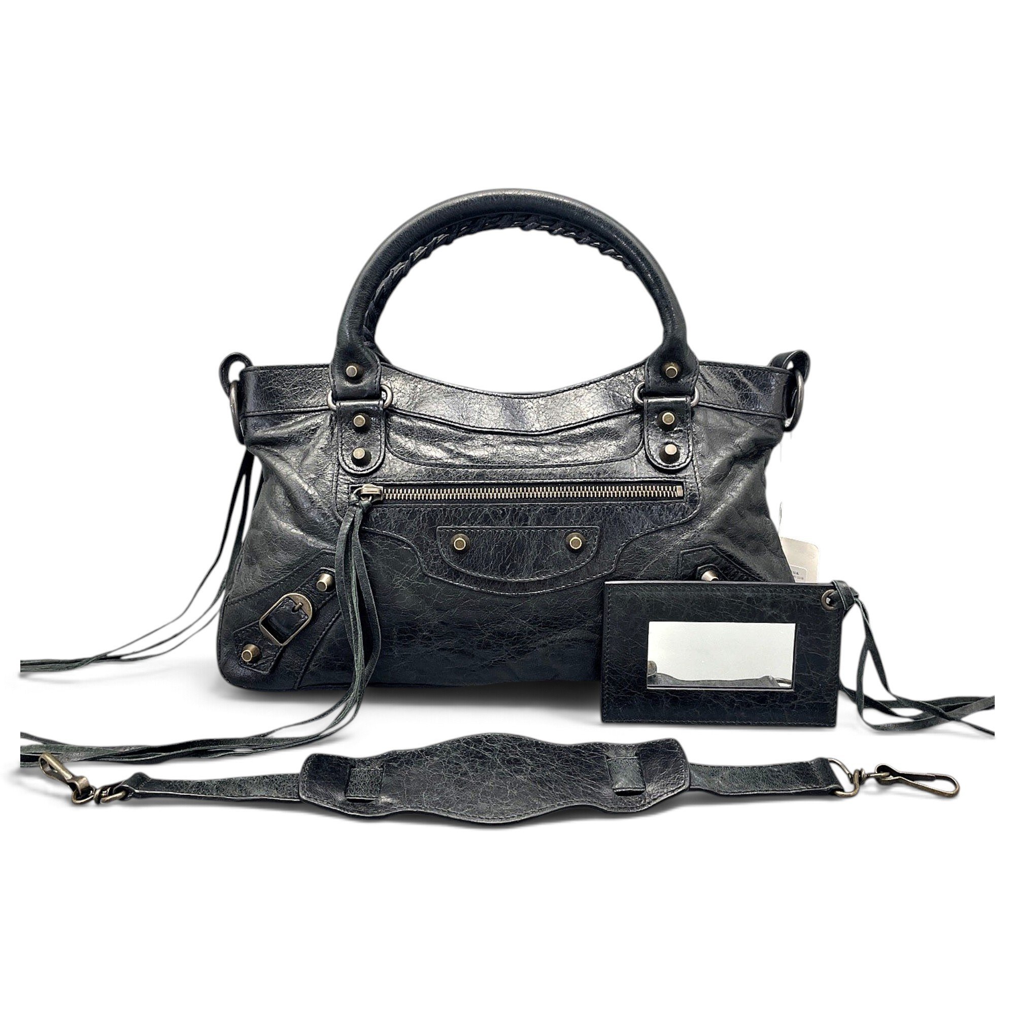 City leather handbag