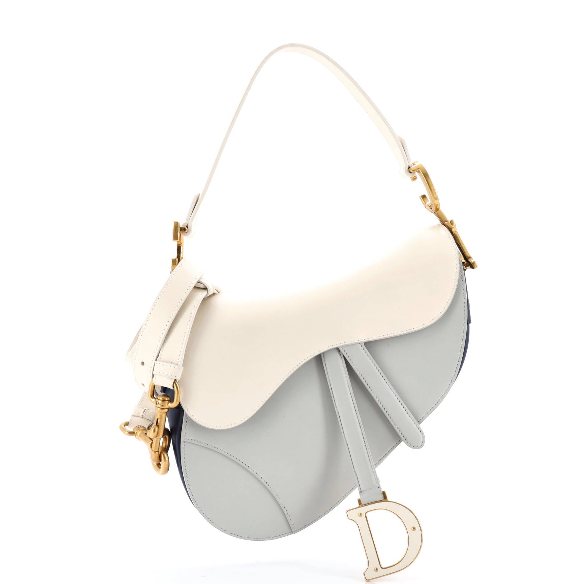 Dior Saddle Handbag with Strap Leather Medium