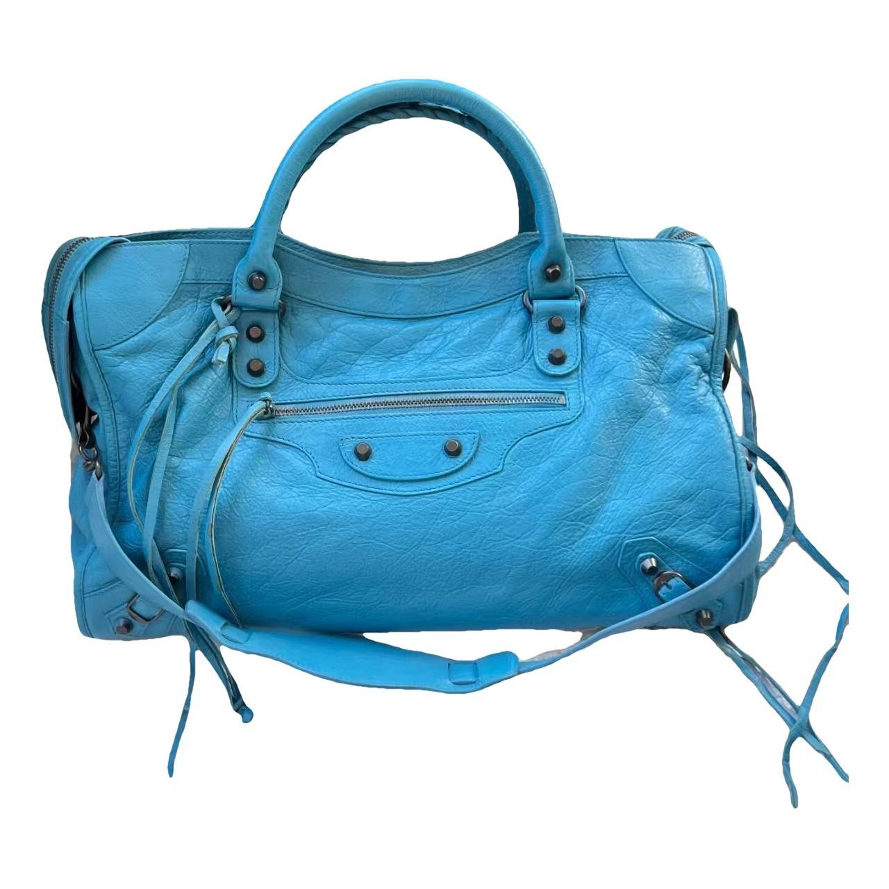 City leather handbag