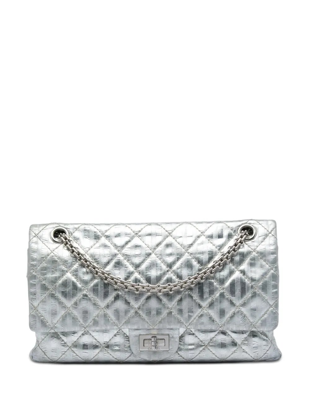 2008-2009 Quilted Metallic Striped Aged Calfskin Reissue 2.55 Double Flap 226 shoulder bag