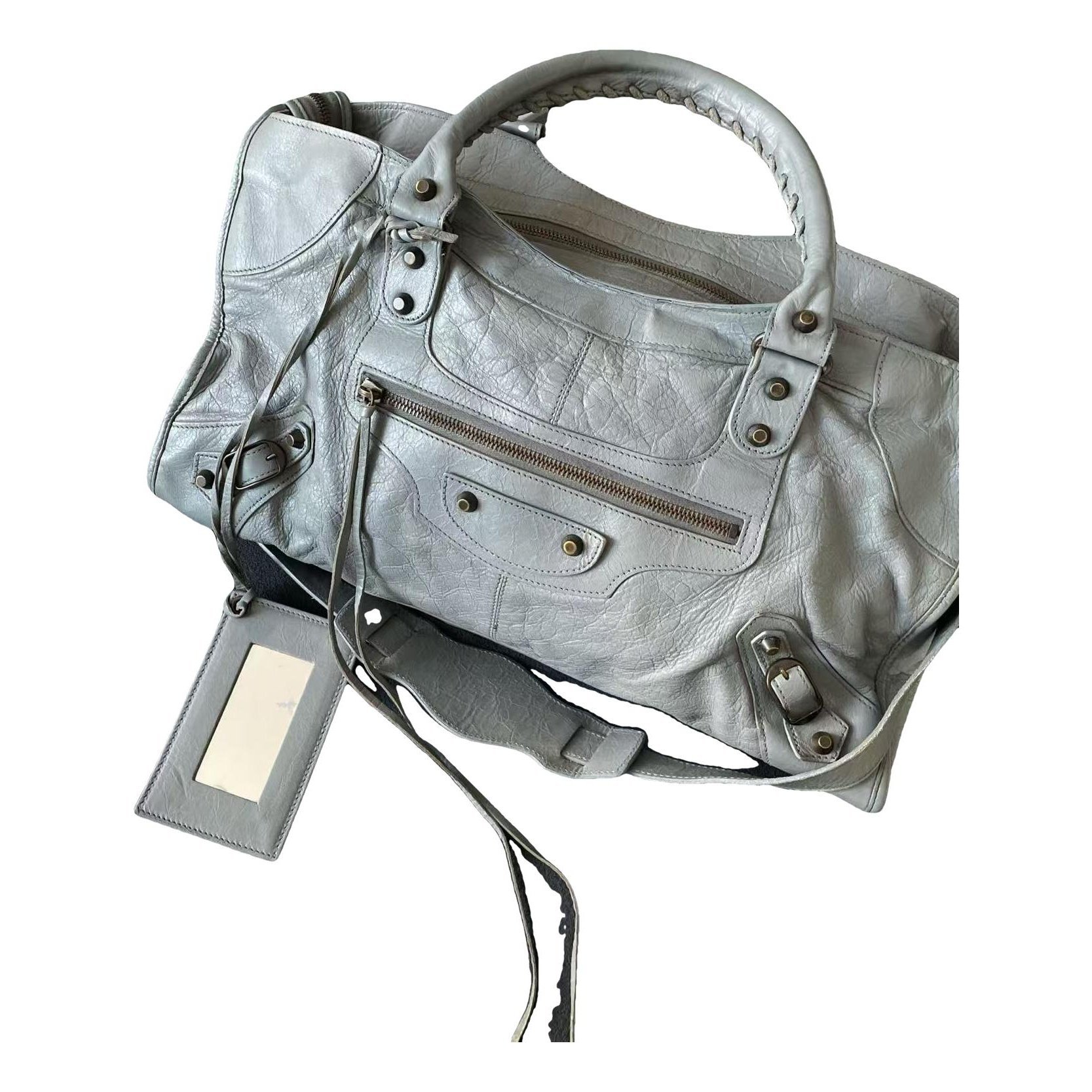 City leather handbag