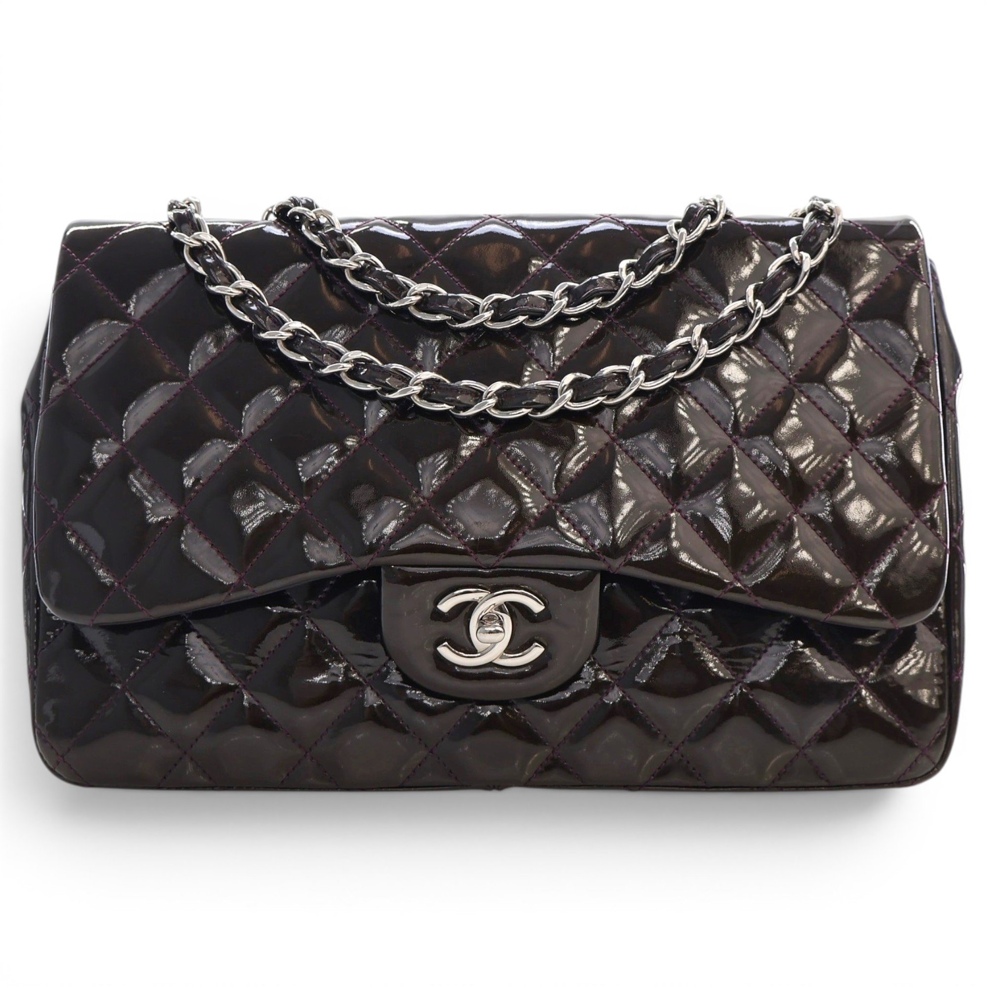 Patent leather handbag