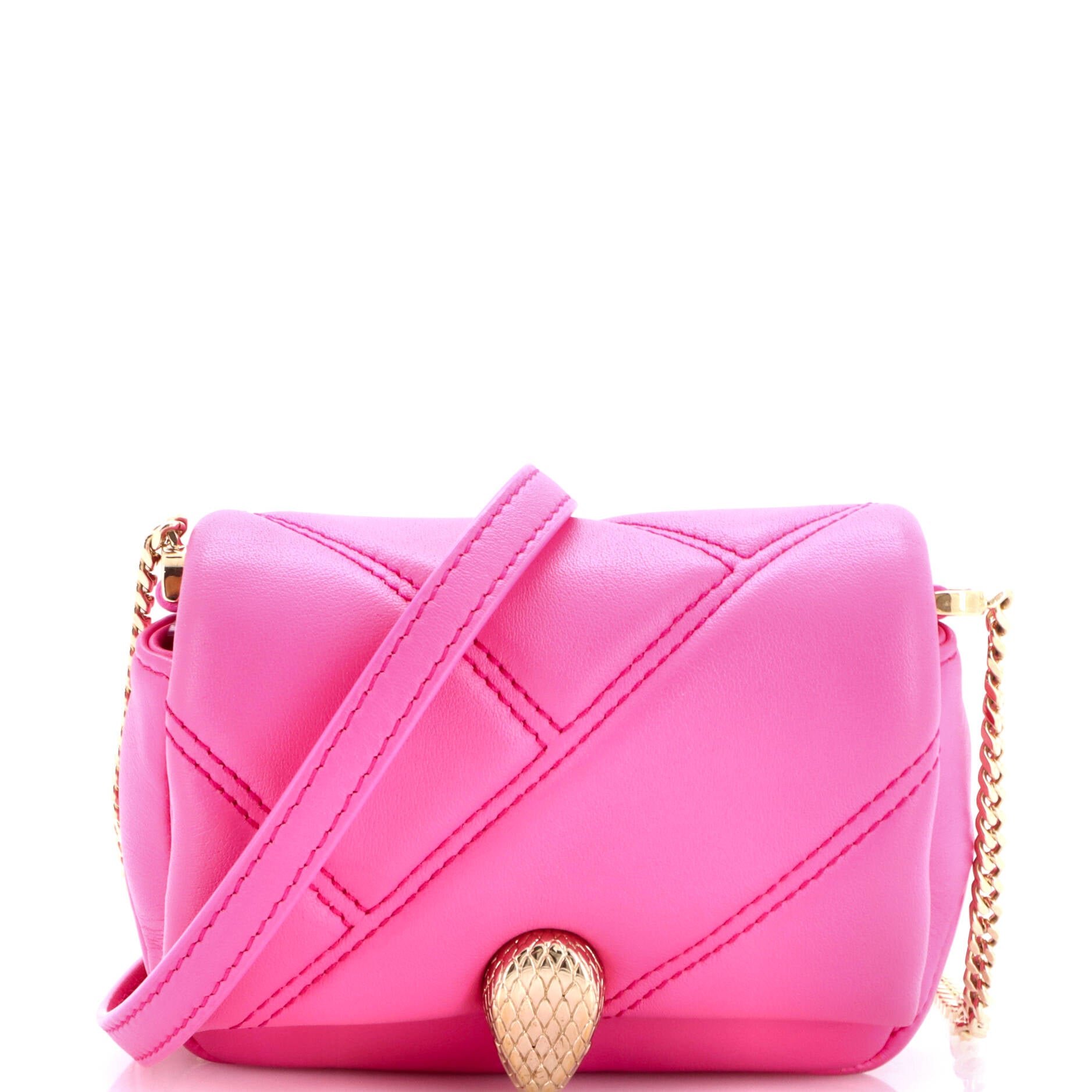 Serpenti Cabochon Shoulder Bag Diagonal Quilted Leather Micro