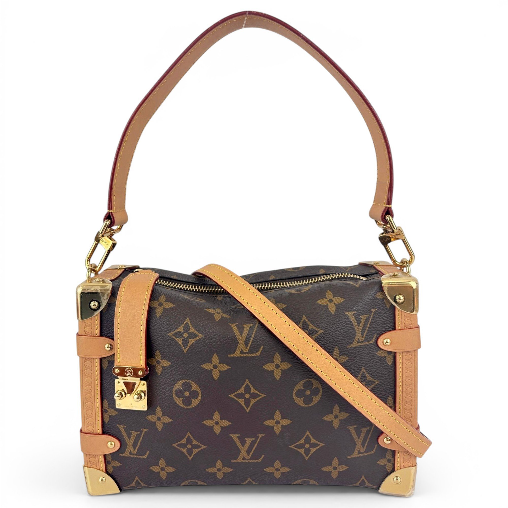 Side Trunk leather handbag