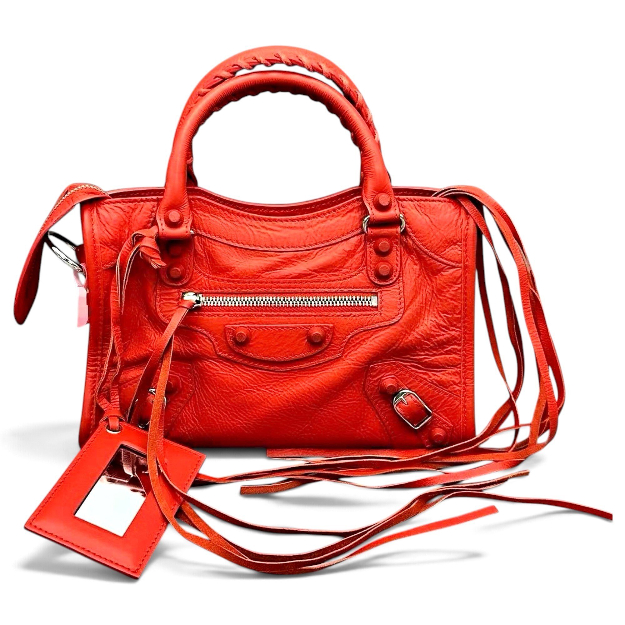 City leather handbag
