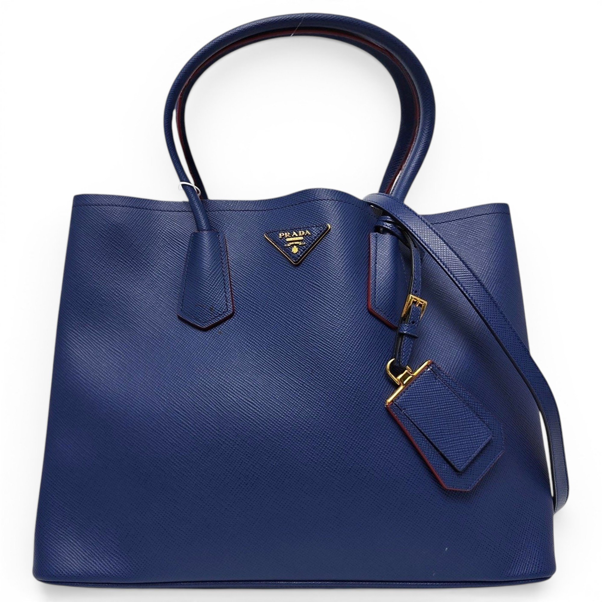 Double leather handbag