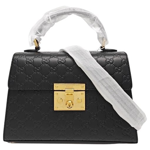 Padlock leather handbag