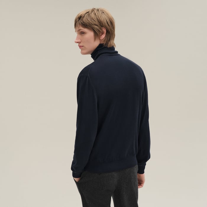 Marine "Detail H" Turtleneck Sweater