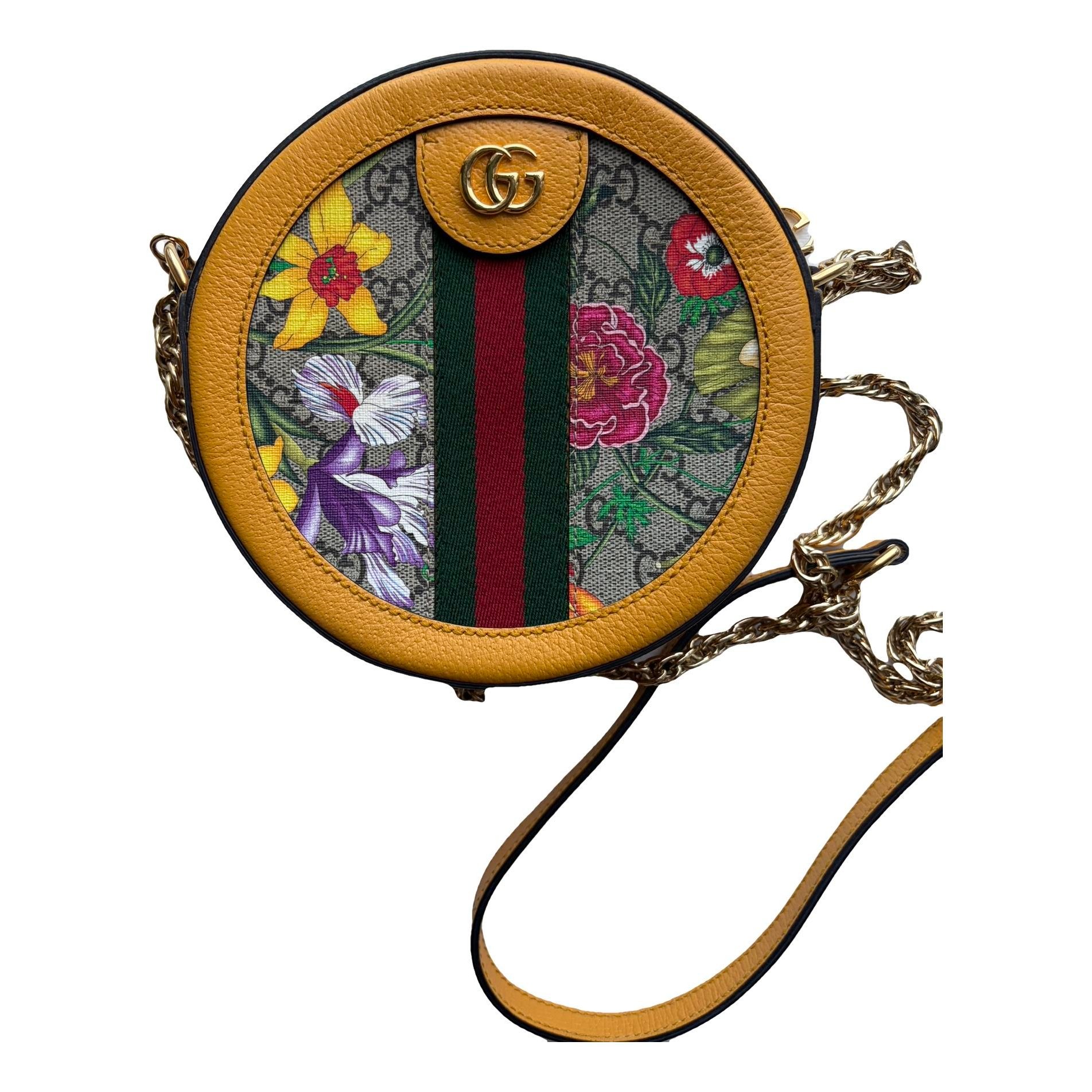 Ophidia Round leather crossbody bag