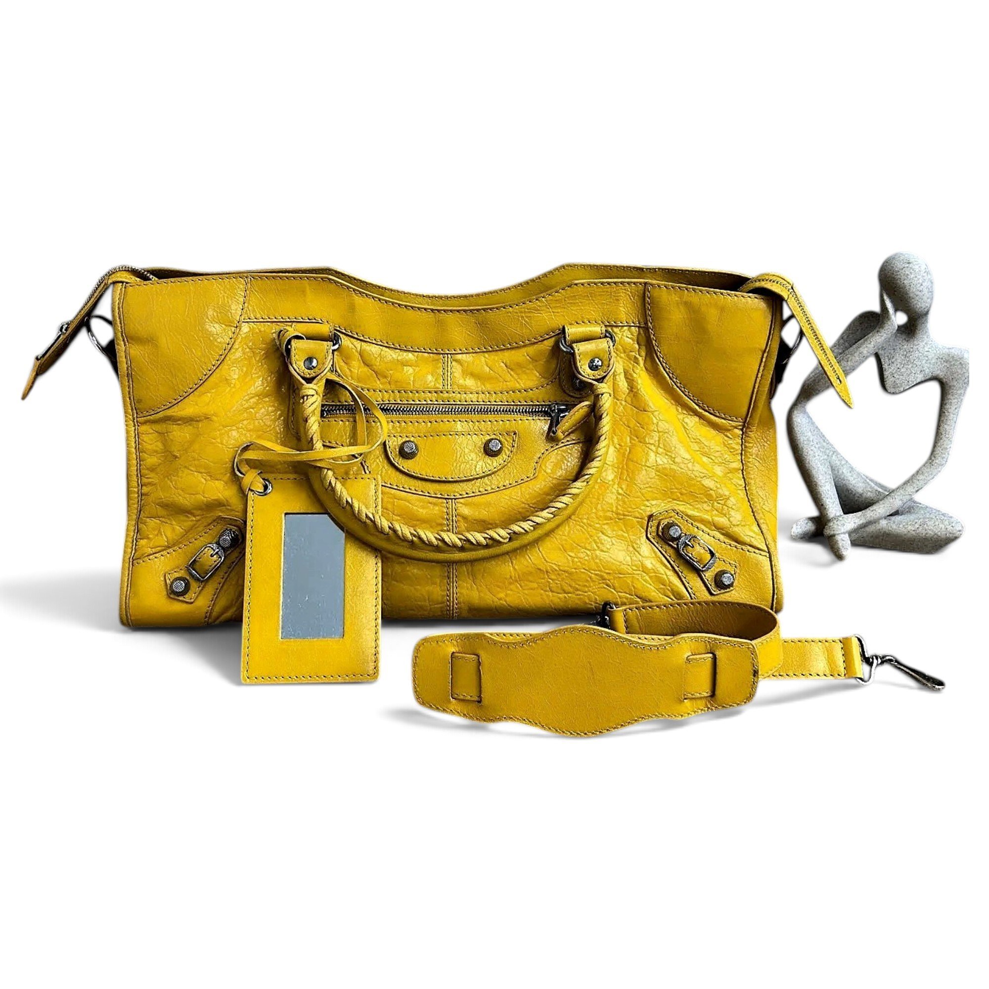 City leather handbag