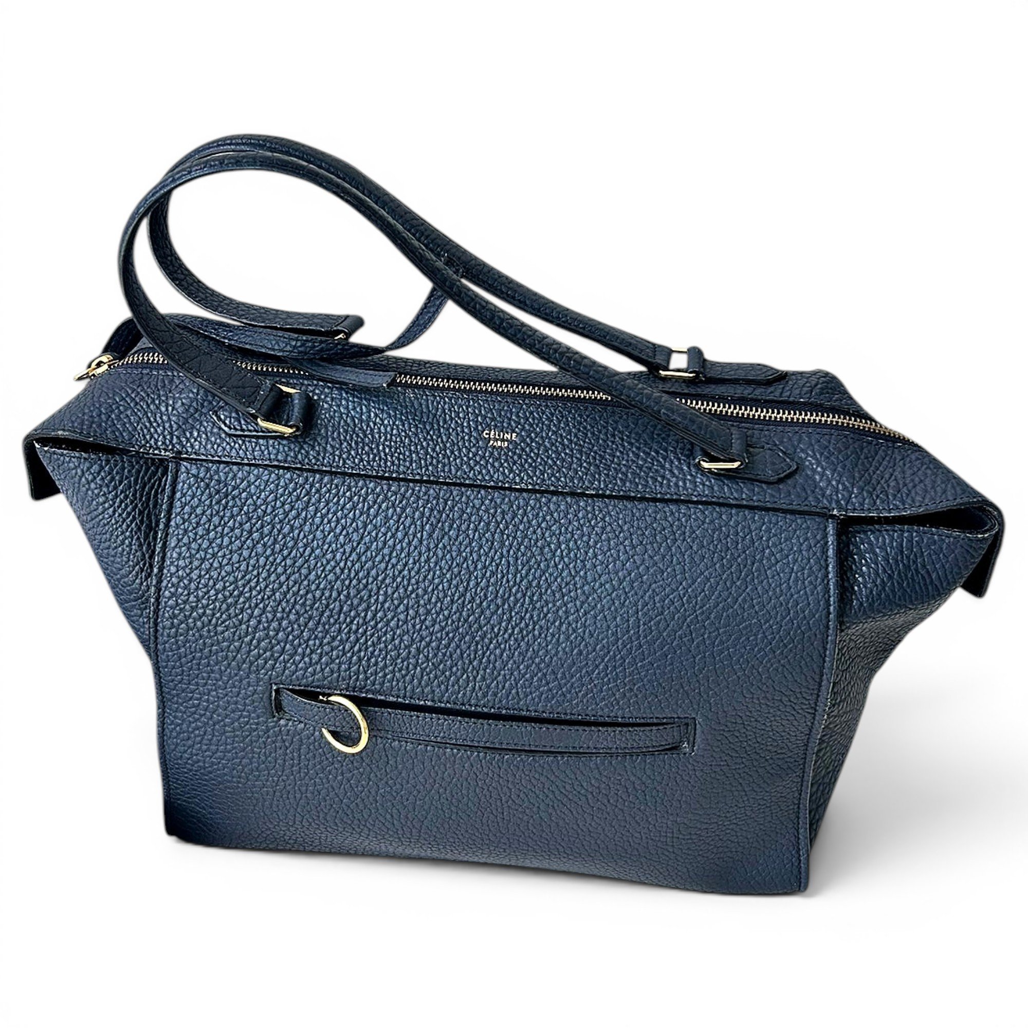 Ring leather handbag