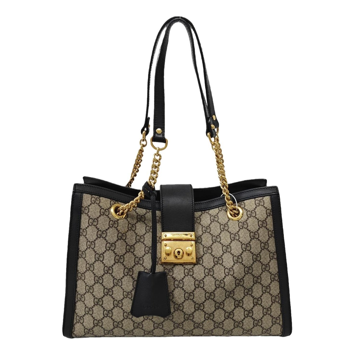 Padlock leather handbag